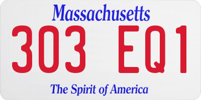 MA license plate 303EQ1