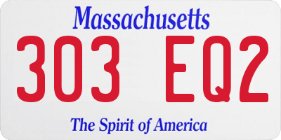 MA license plate 303EQ2