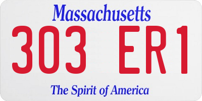 MA license plate 303ER1