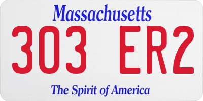 MA license plate 303ER2