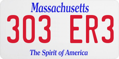 MA license plate 303ER3