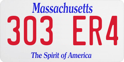 MA license plate 303ER4