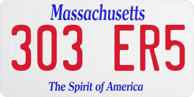 MA license plate 303ER5