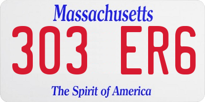 MA license plate 303ER6