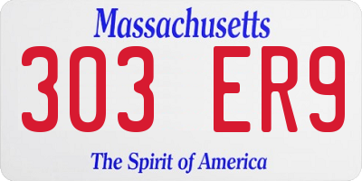 MA license plate 303ER9
