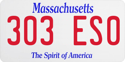 MA license plate 303ES0