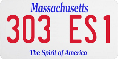 MA license plate 303ES1