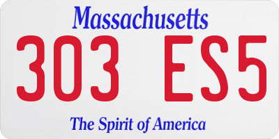 MA license plate 303ES5