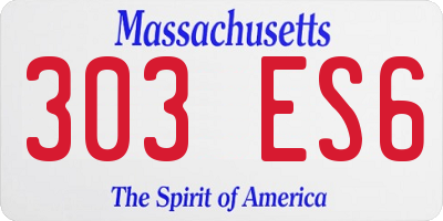MA license plate 303ES6