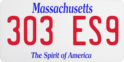 MA license plate 303ES9