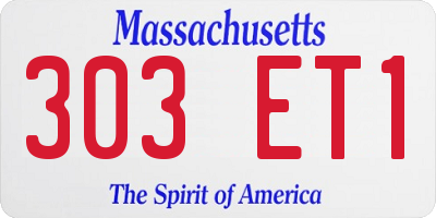 MA license plate 303ET1