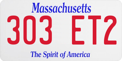 MA license plate 303ET2