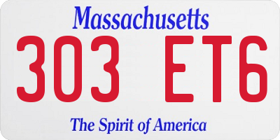 MA license plate 303ET6