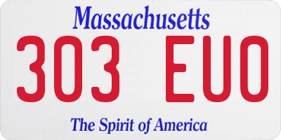 MA license plate 303EU0
