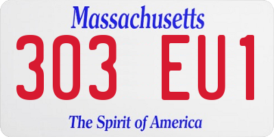 MA license plate 303EU1