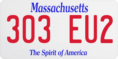MA license plate 303EU2