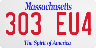 MA license plate 303EU4