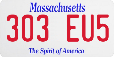 MA license plate 303EU5