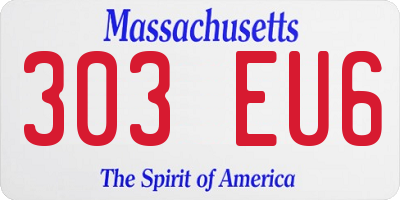 MA license plate 303EU6