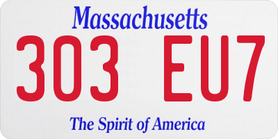MA license plate 303EU7