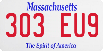 MA license plate 303EU9