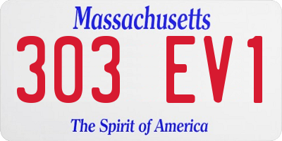 MA license plate 303EV1