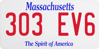 MA license plate 303EV6