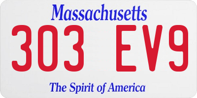MA license plate 303EV9
