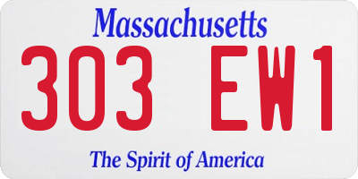 MA license plate 303EW1