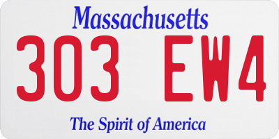 MA license plate 303EW4