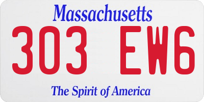MA license plate 303EW6