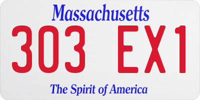 MA license plate 303EX1
