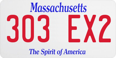 MA license plate 303EX2