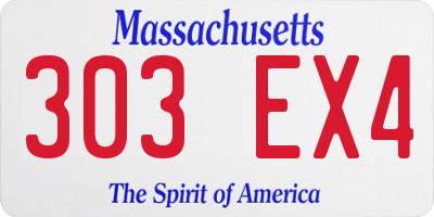 MA license plate 303EX4