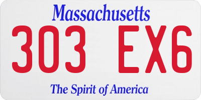MA license plate 303EX6