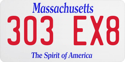 MA license plate 303EX8