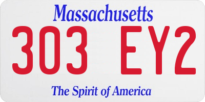 MA license plate 303EY2