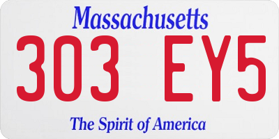 MA license plate 303EY5