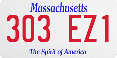 MA license plate 303EZ1
