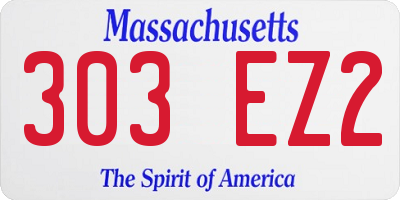 MA license plate 303EZ2