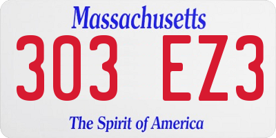 MA license plate 303EZ3