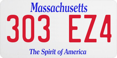 MA license plate 303EZ4