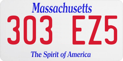 MA license plate 303EZ5
