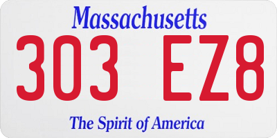 MA license plate 303EZ8