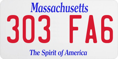 MA license plate 303FA6