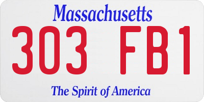 MA license plate 303FB1