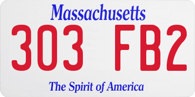 MA license plate 303FB2