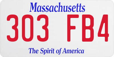 MA license plate 303FB4