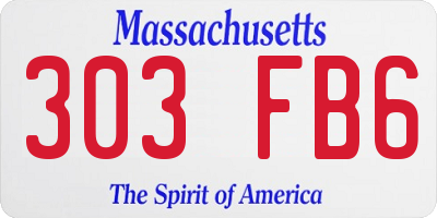 MA license plate 303FB6