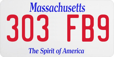 MA license plate 303FB9